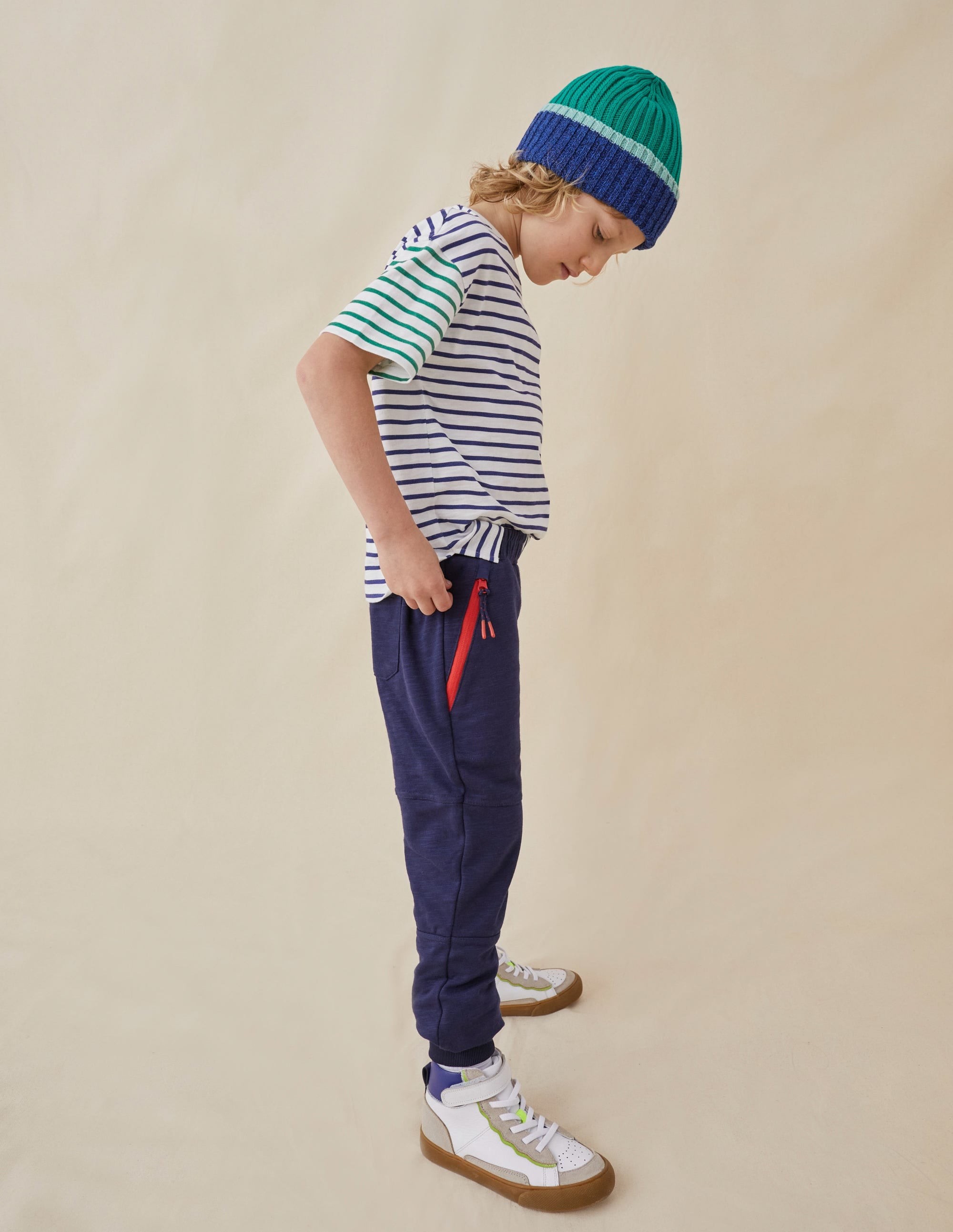 Reinforced Knee Joggers-College Navy - Image 4
