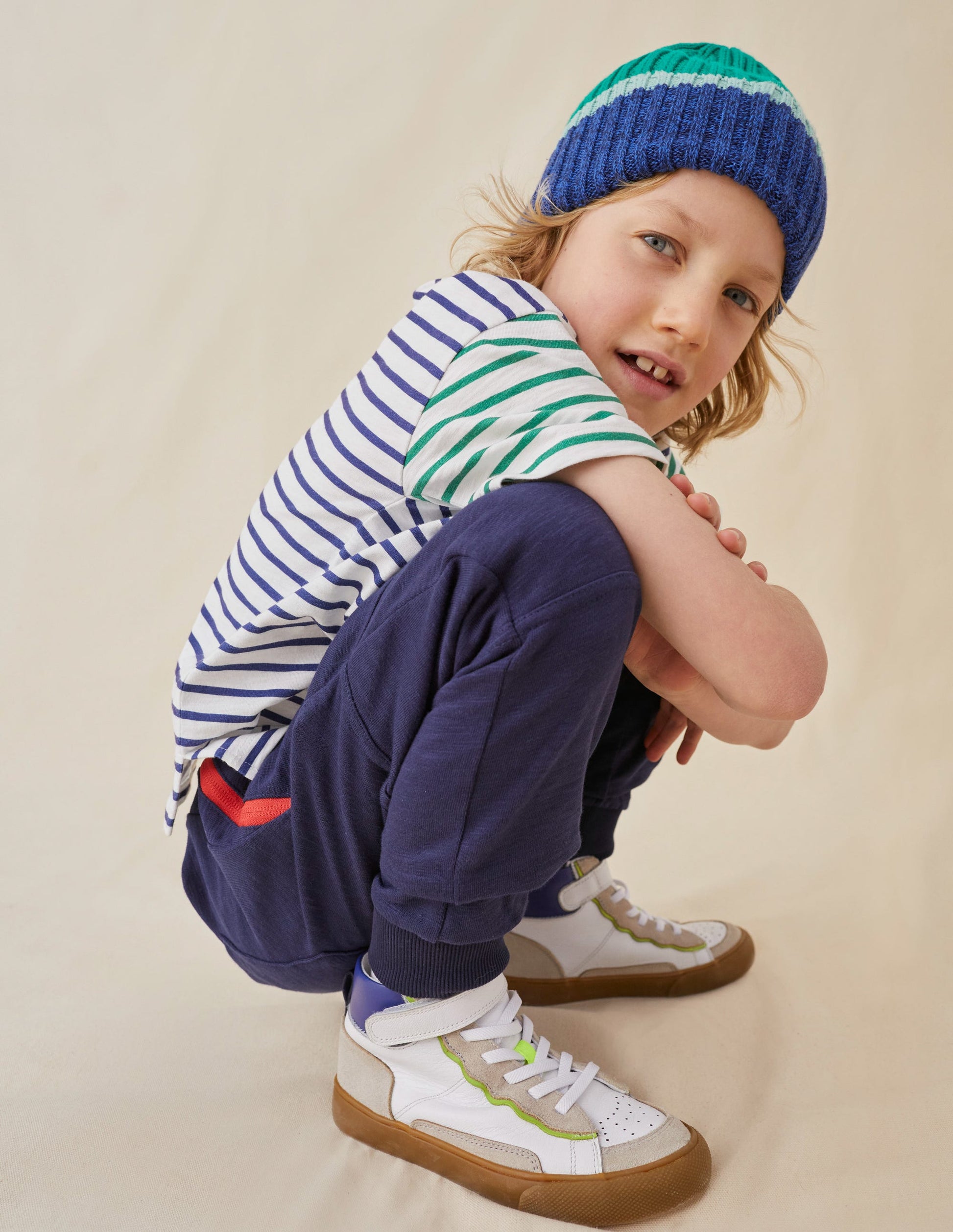Reinforced Knee Joggers-College Navy-5