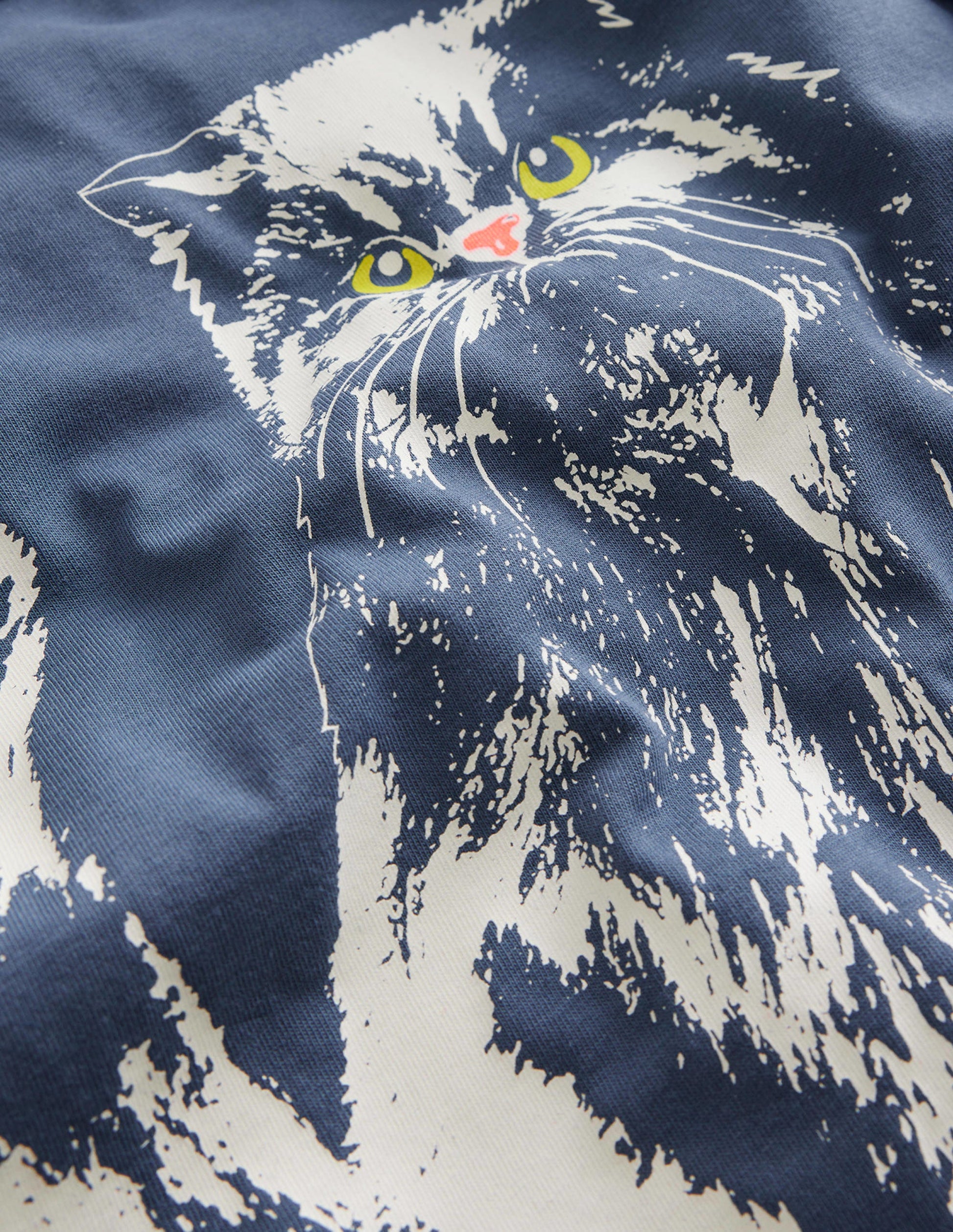 Printed GITD Relaxed T-shirt-Robot Blue-3