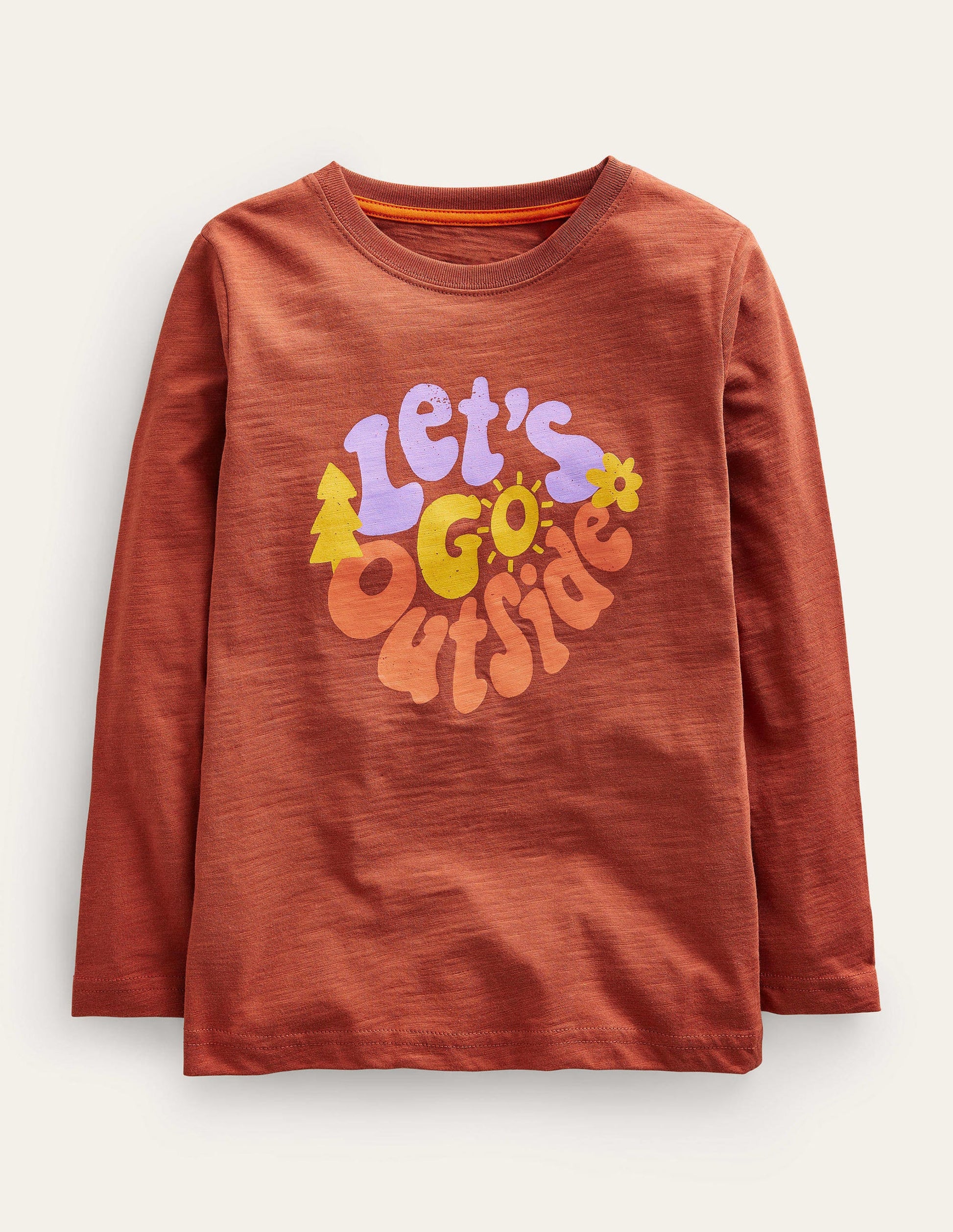 Slogan T-shirt-Roasted Chestnut Brown-1