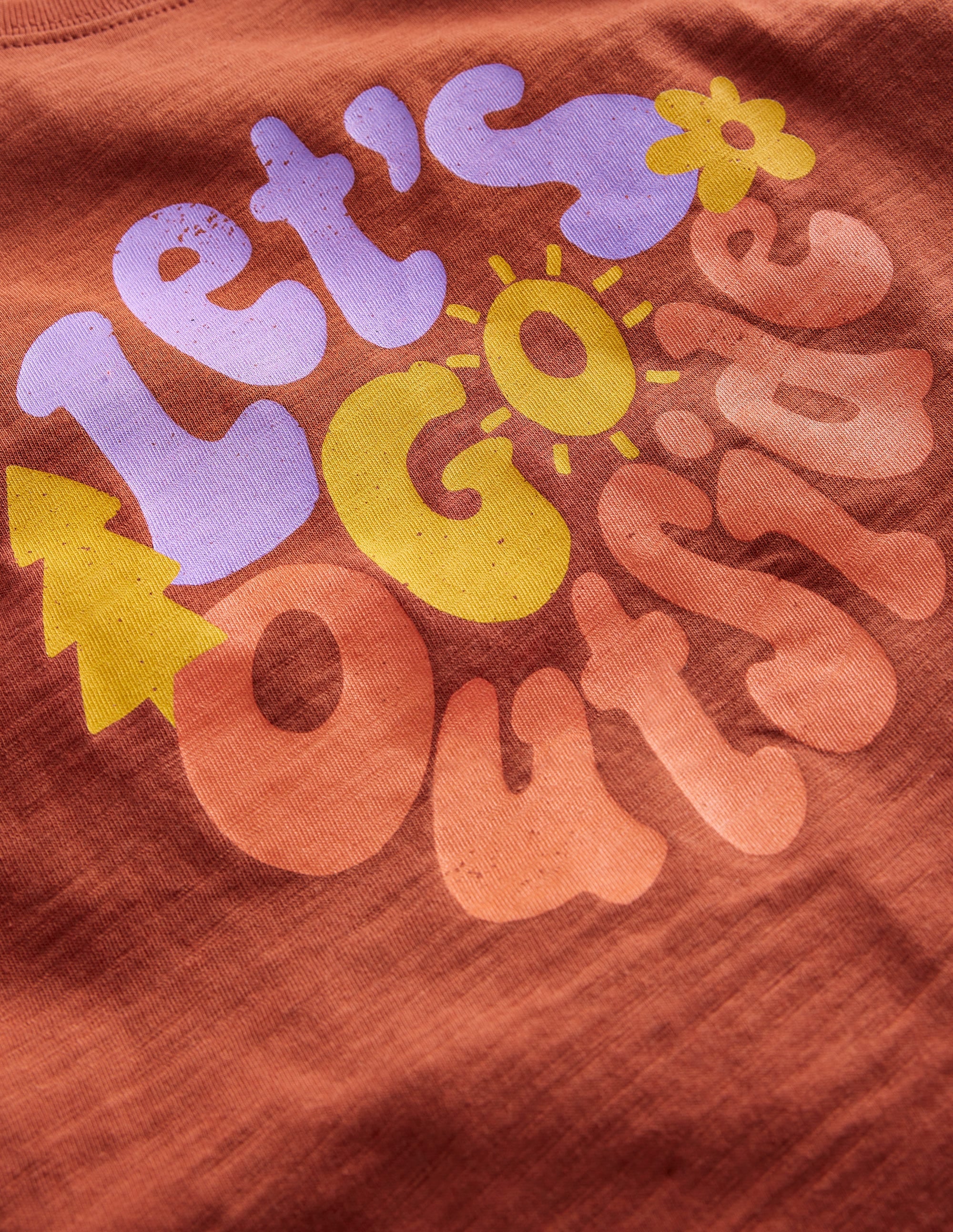 Slogan T-shirt-Roasted Chestnut Brown - Image 3