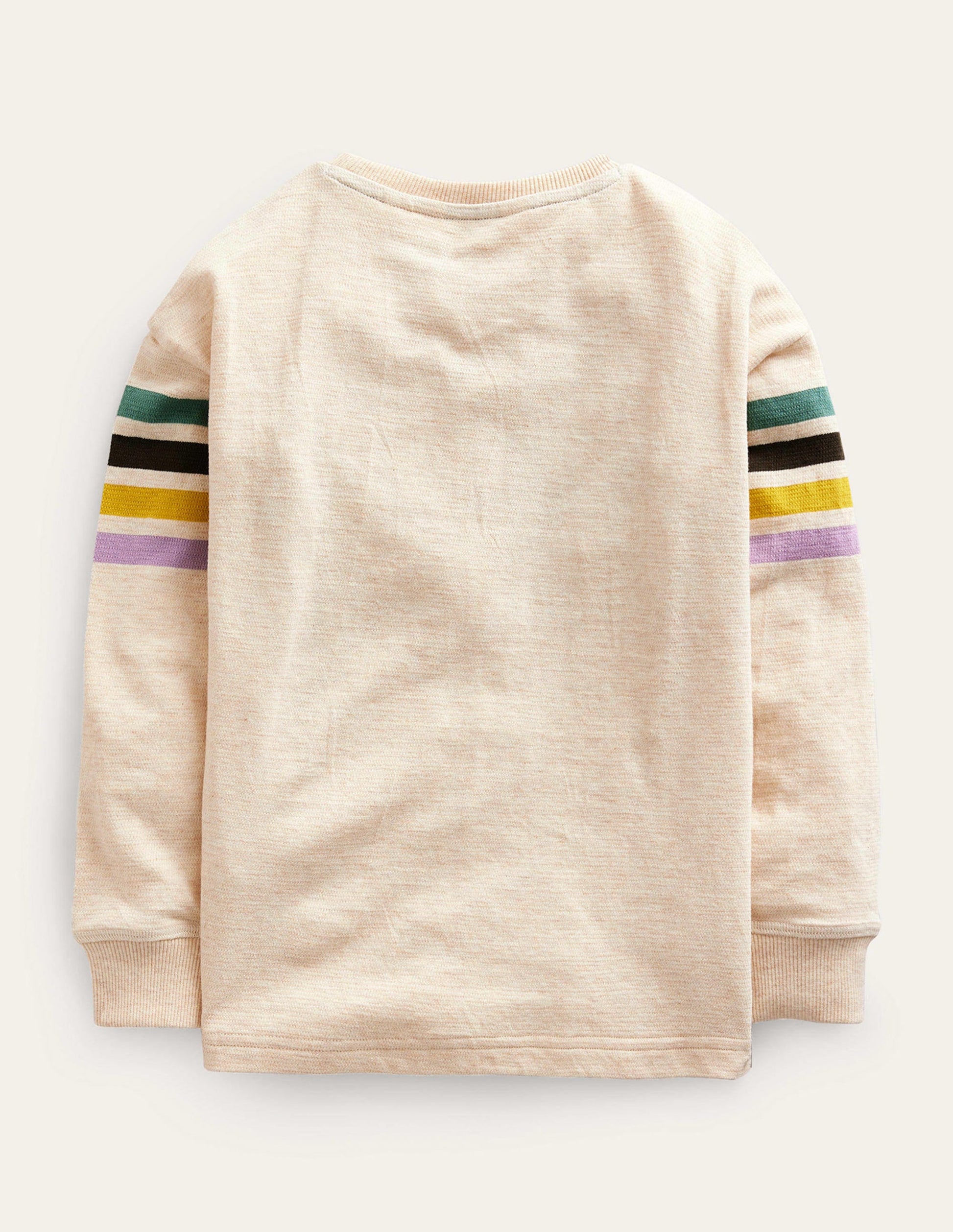 Textured Chest Stripe T-shirt-Oatmeal Marl-2