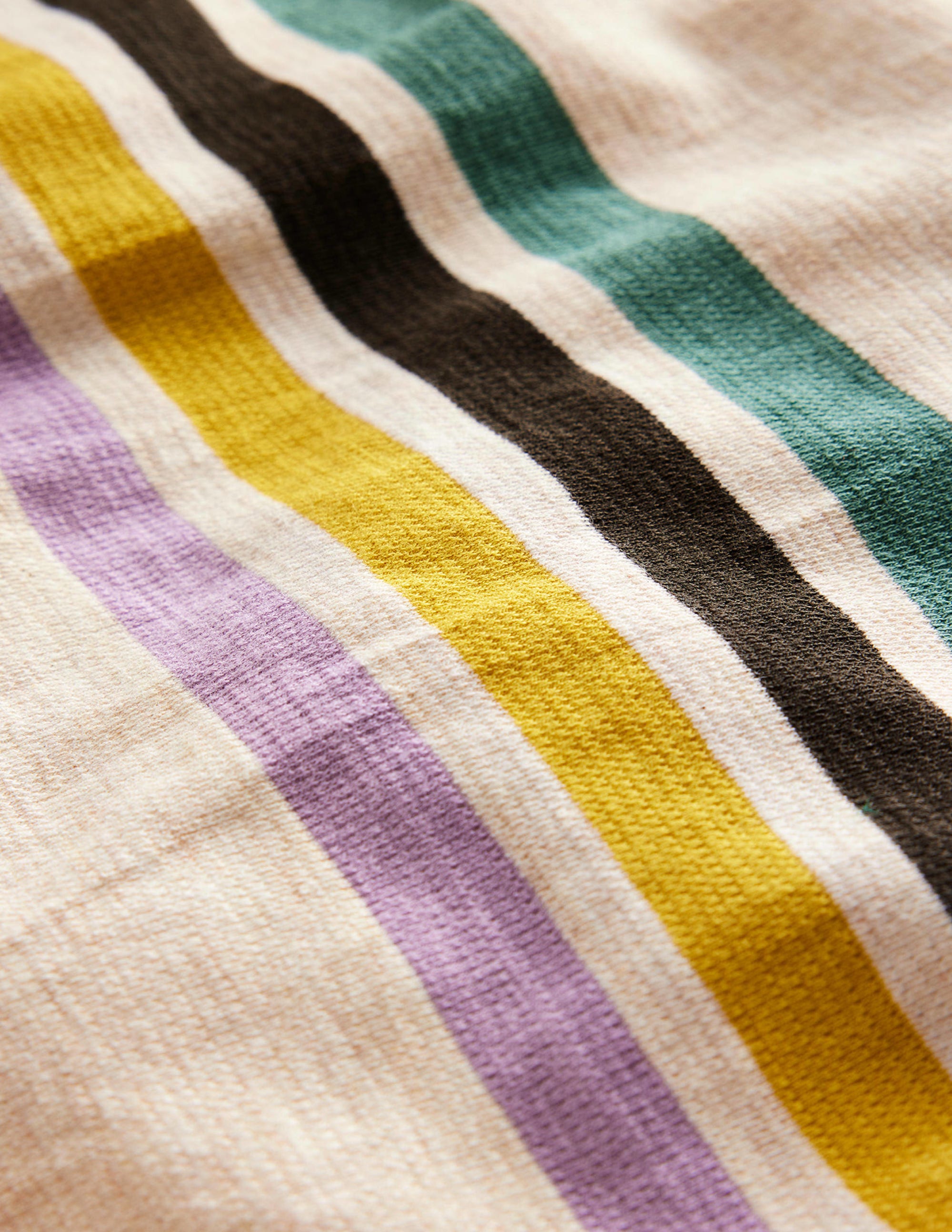 Textured Chest Stripe T-shirt-Oatmeal Marl - Image 3