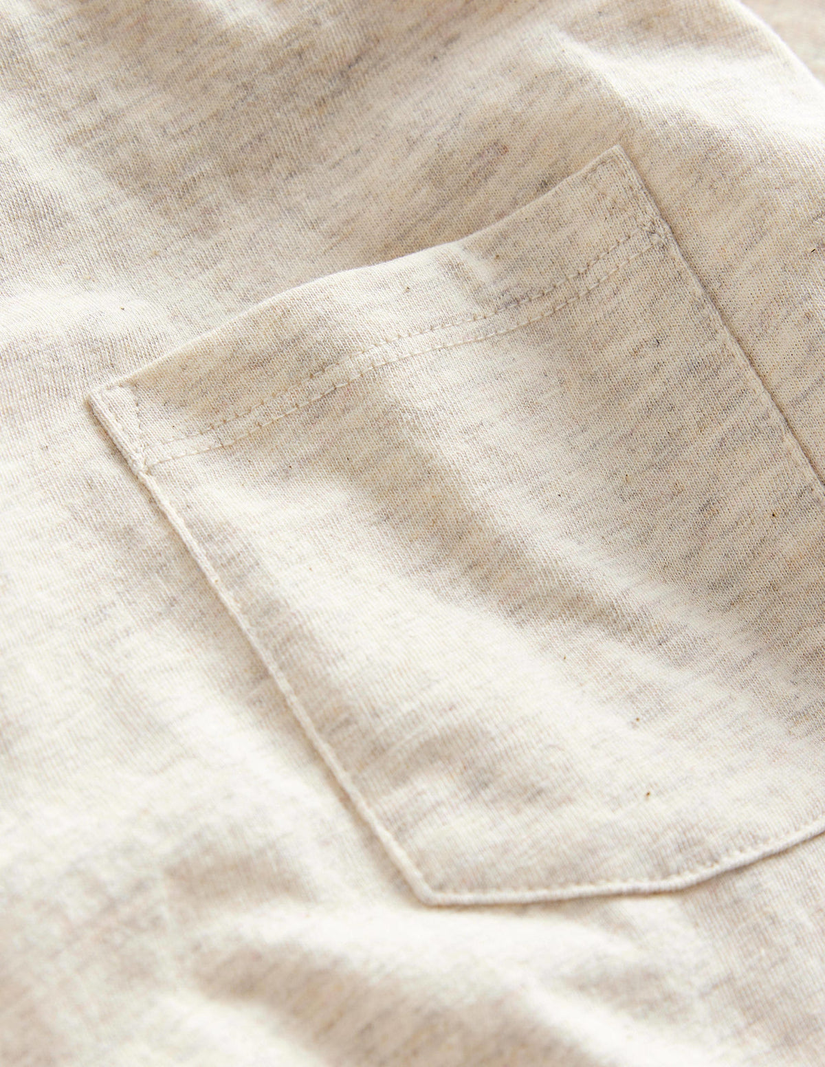 Textured Detail T-shirt-Oatmeal Marl - Image 3