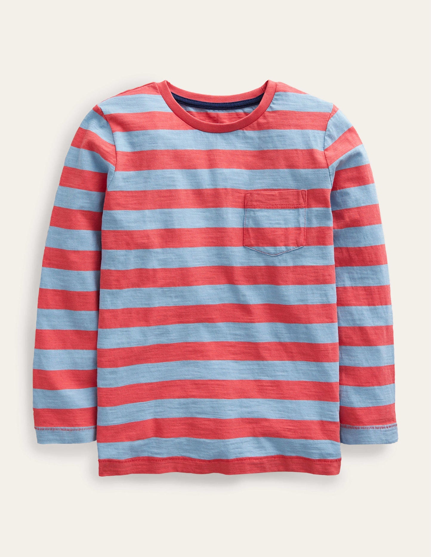Long-sleeved Washed T-shirt-Dusk Blue/ Jam