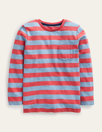 Long-sleeved Washed T-shirt-Dusk Blue/ Jam-2