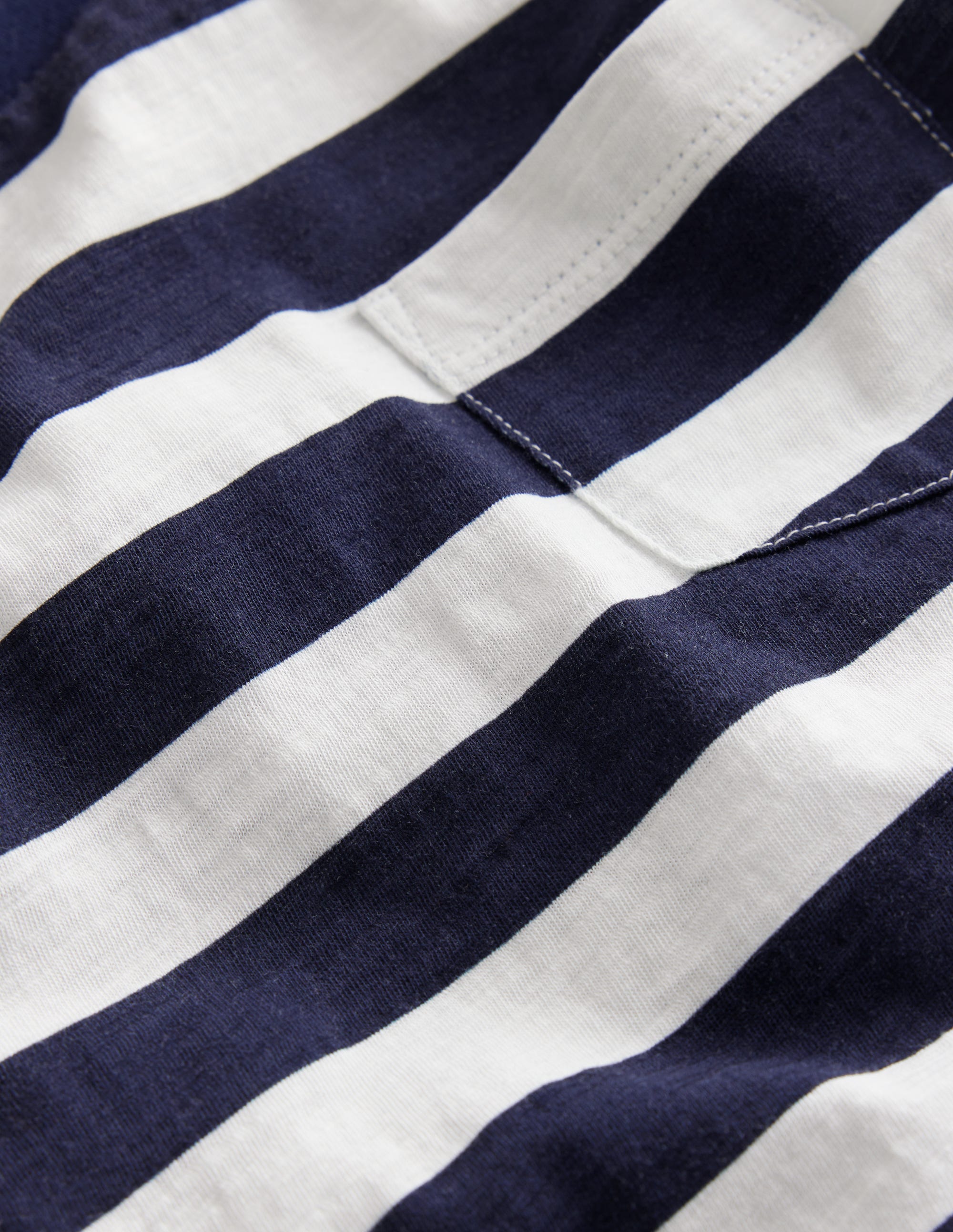 Long-sleeved Washed T-shirt-French Navy/Ivory Stripe - Image 3