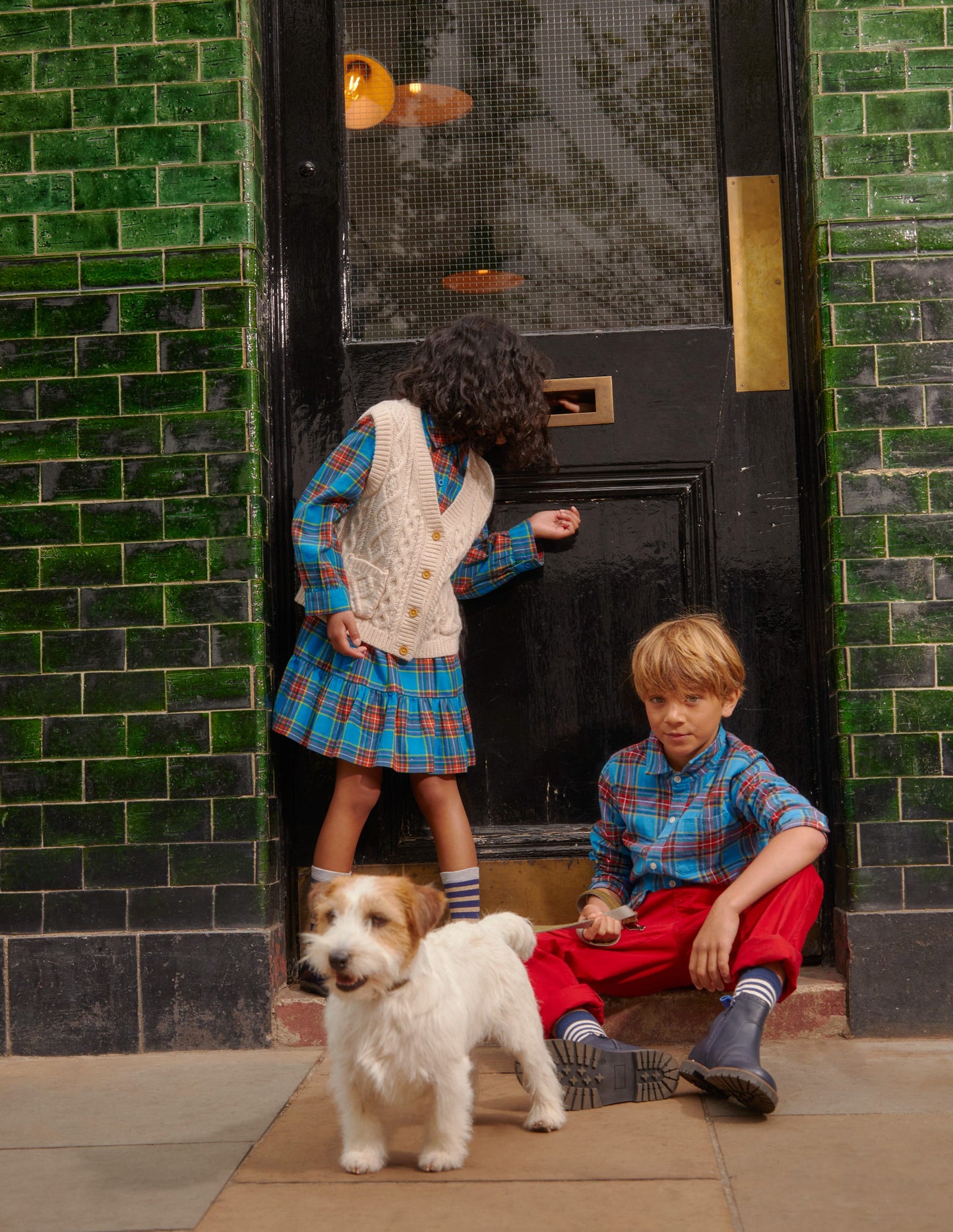 Brushed Flannel Shirt-Blue / Red Check