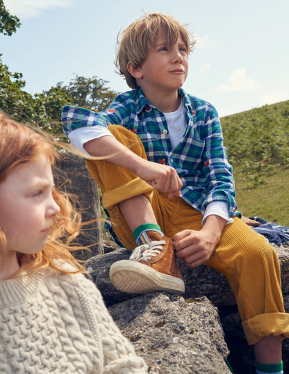 Chunky Pull-on Cord Trousers-Brioche-4