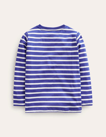 Novelty Bag T-shirt-Bluing/ Ivory Stripe-2