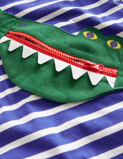 Novelty Bag T-shirt-Bluing/ Ivory Stripe-3