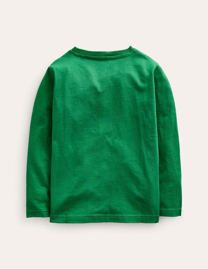 Cross Stitch Dino T-shirt-Deep Green Dinosaur-2