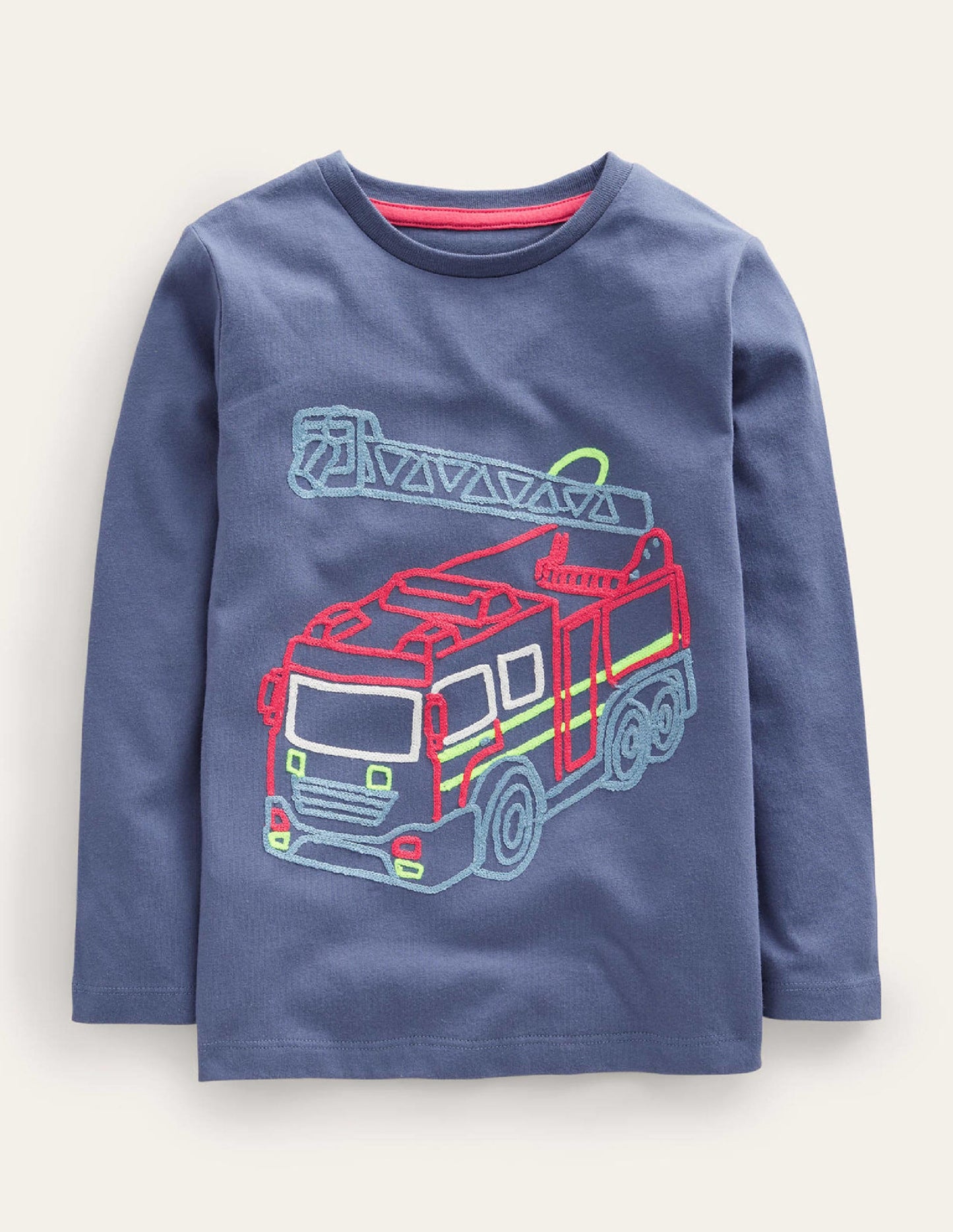 Chain Stitch Logo T-shirt-Robot Blue