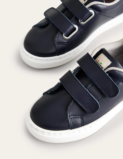 Double Strap Low Tops-Navy-3