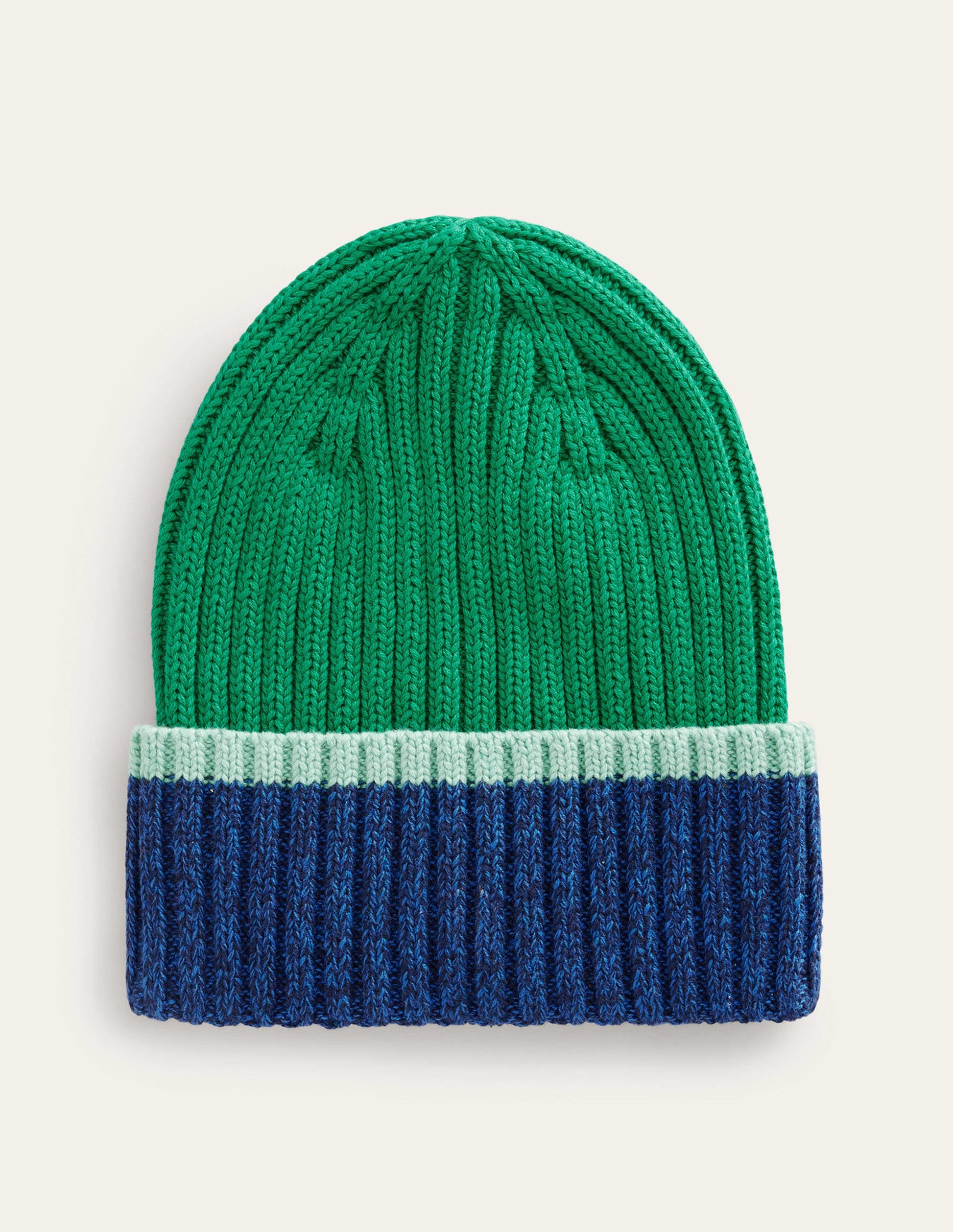 Colour Block Beanie-Meadow Green-1