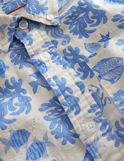 Cotton Linen Shirt-Provence Lagoon-3