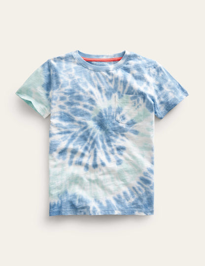 Printed Washed Slub T-shirt-Blue Tie Dye-3