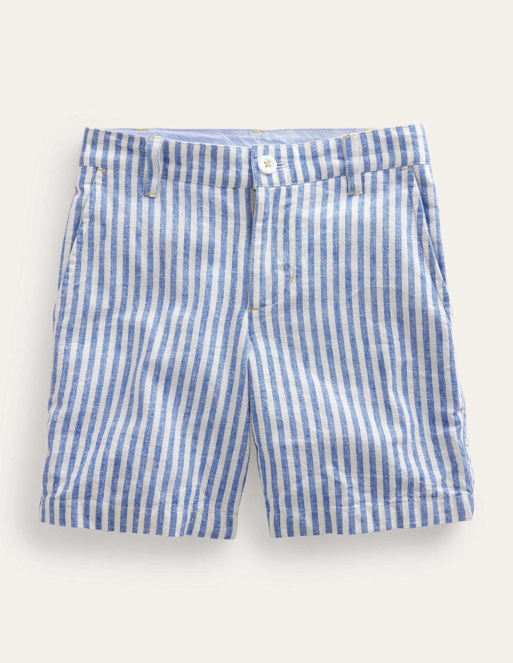 Patterned Chino Shorts-Blue Textured Stripe-1