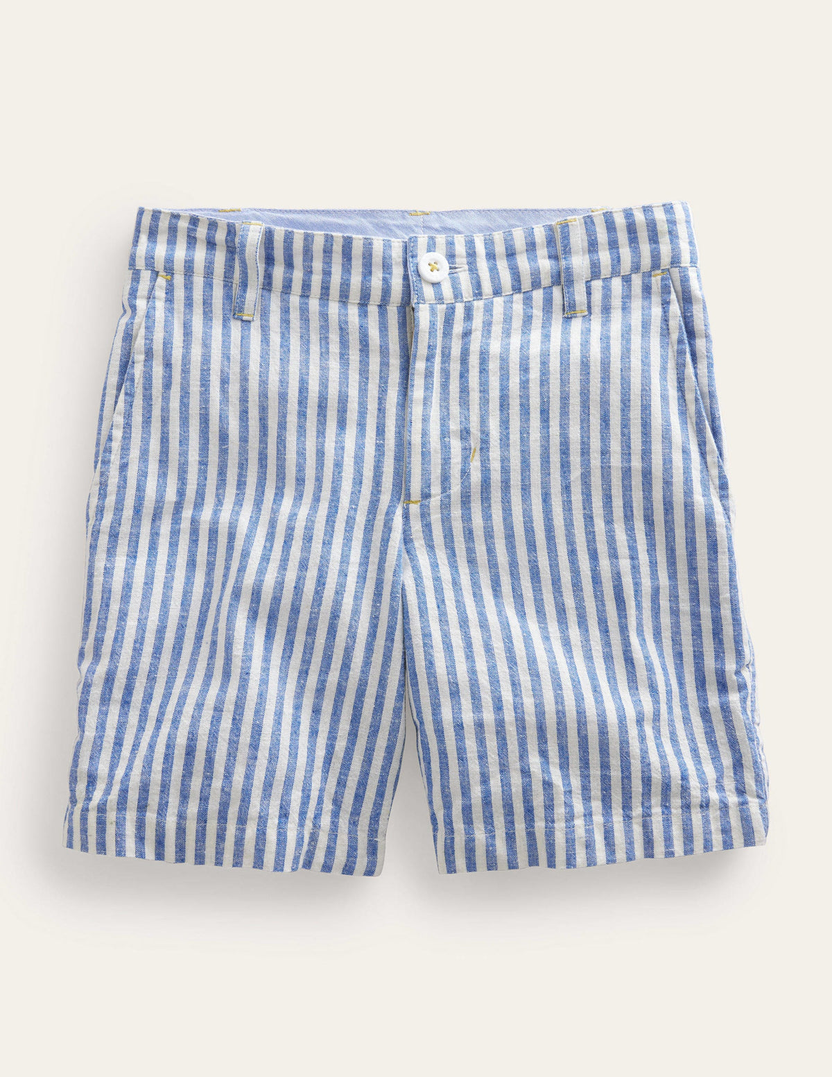 Patterned Chino Shorts-Blue Textured Stripe - Image 1