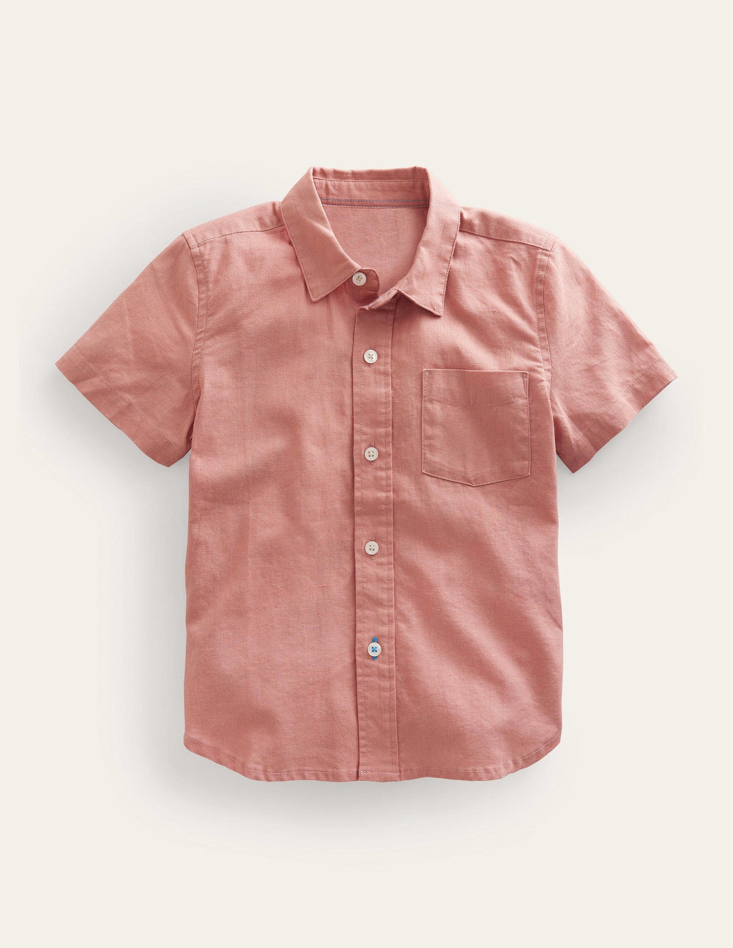 Cotton Linen Shirt-Rose Pink