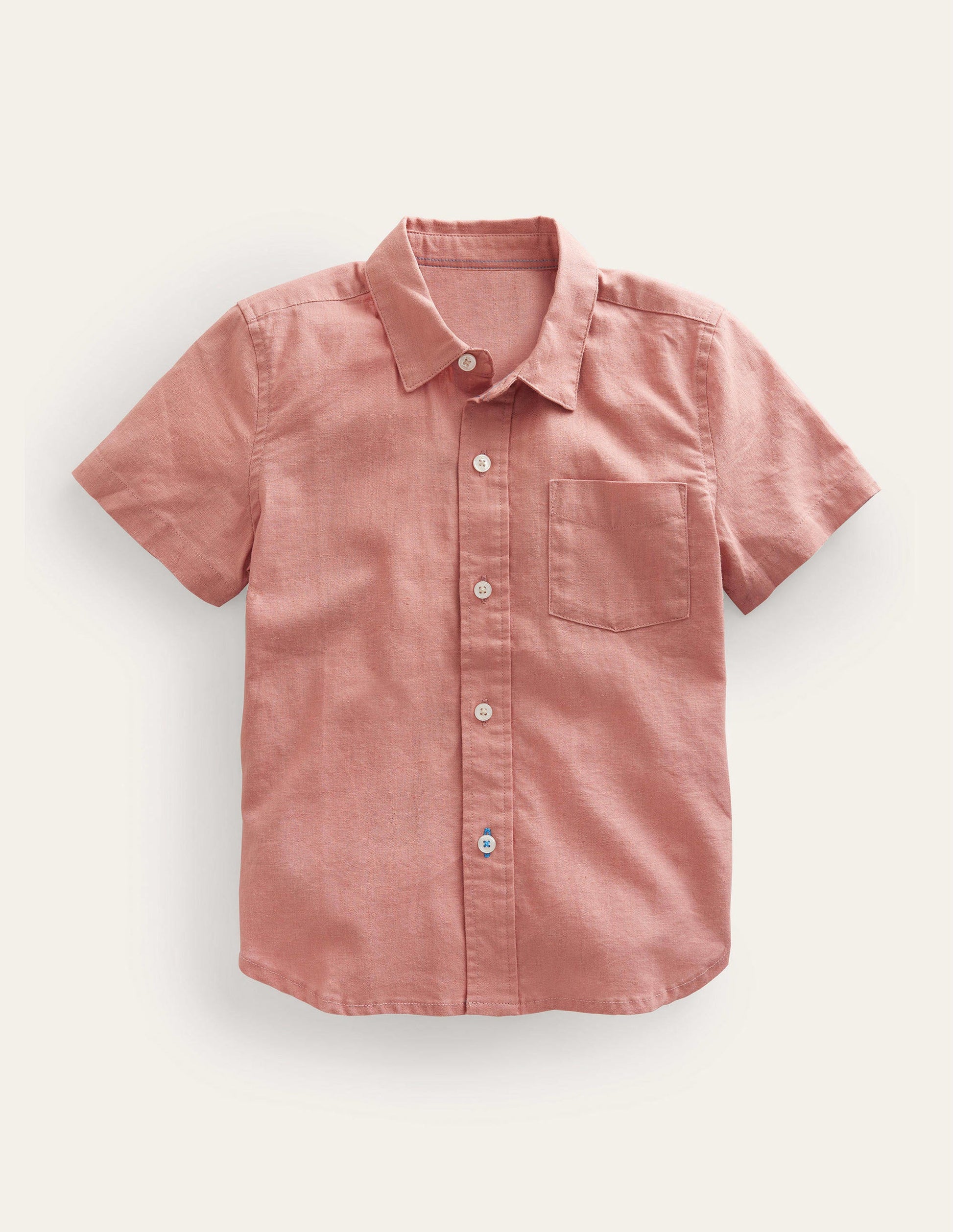 Cotton Linen Shirt-Rose Pink-1