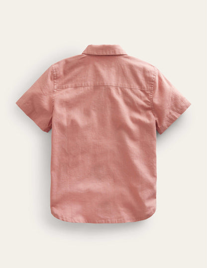 Cotton Linen Shirt-Rose Pink-2