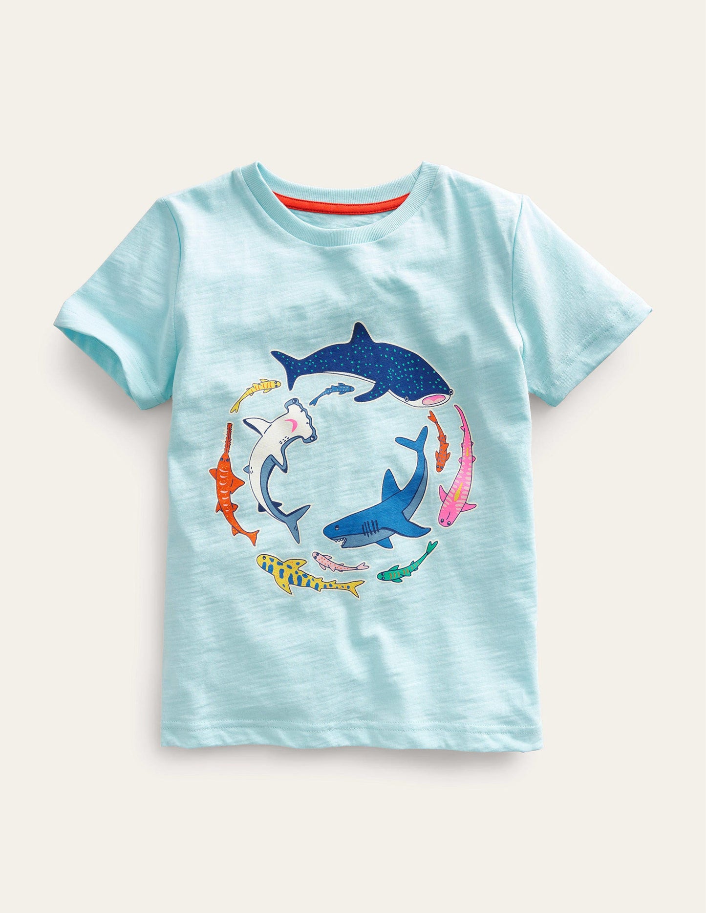 Glow-in-the-dark T-shirt-Iced Aqua Blue Shark