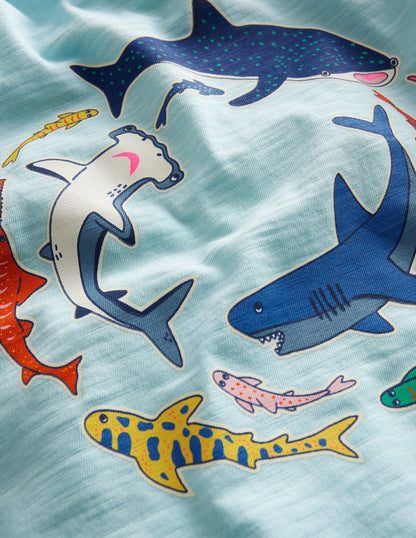 Glow-in-the-dark T-shirt-Iced Aqua Blue Shark-3