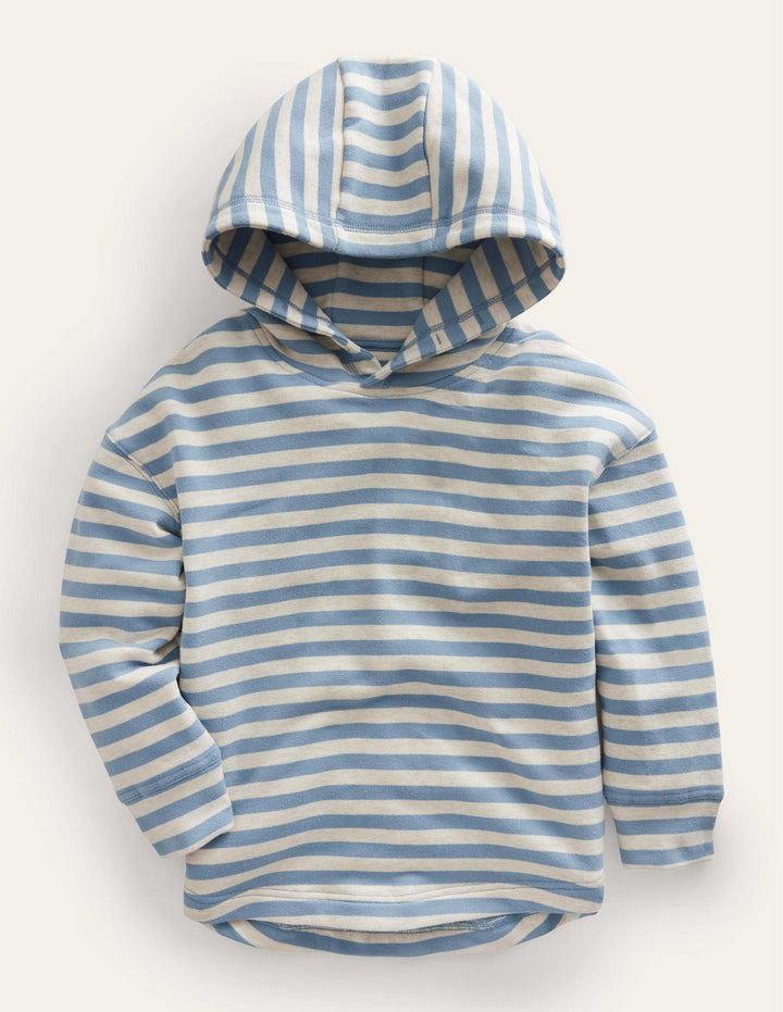 Cosy Relaxed Hoodie-Navy/Grey Marl