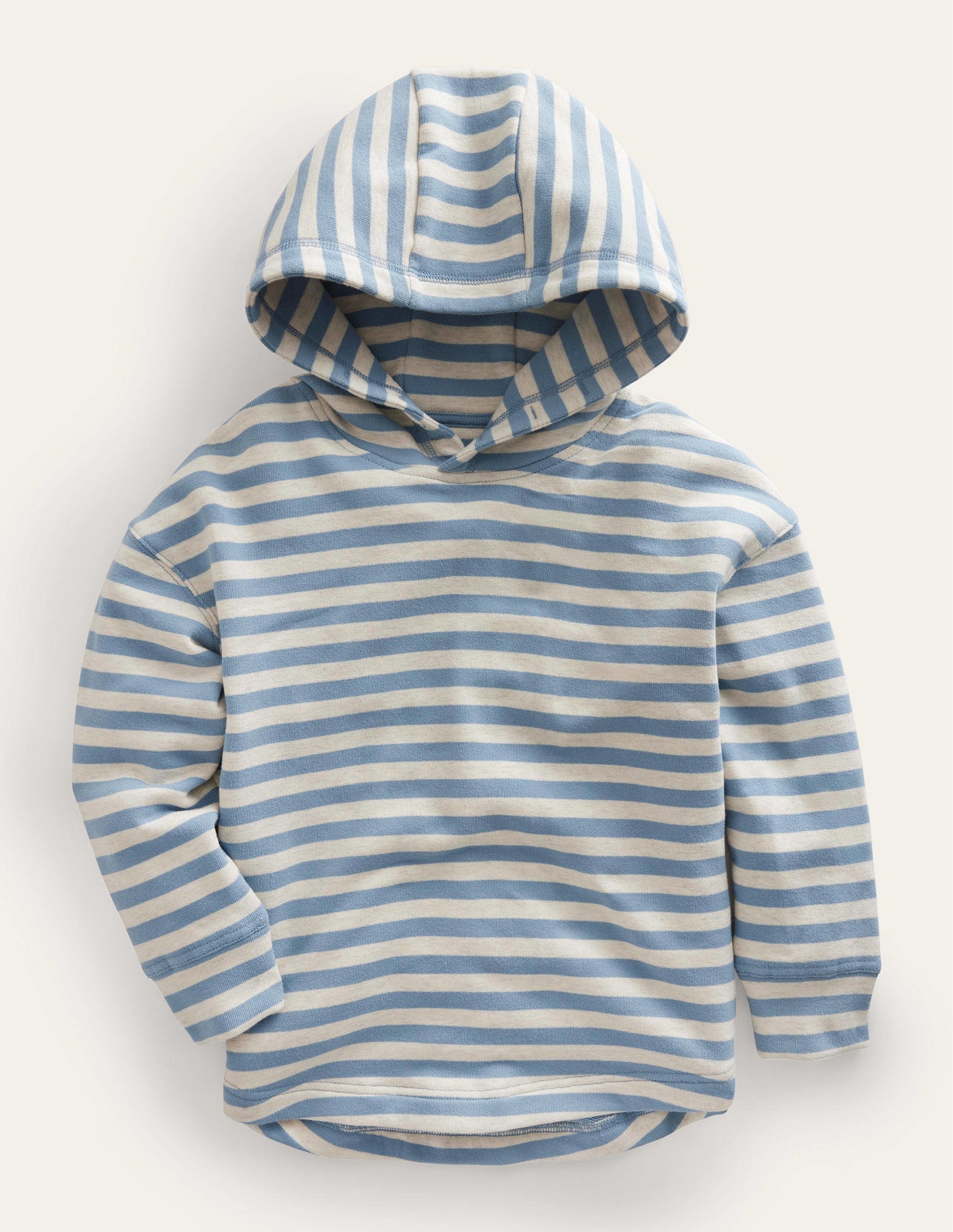 Cosy Relaxed Hoodie-Navy/Grey Marl-1