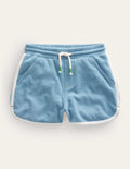 Retro Jersey Shorts-Pebble Blue