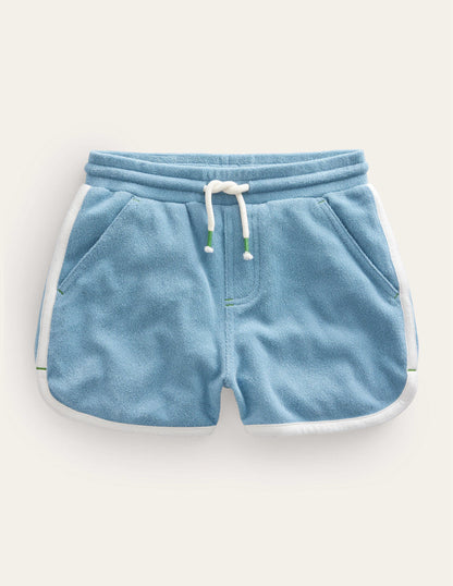 Retro Jersey Shorts-Pebble Blue-2