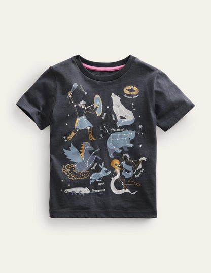 Astrology Printed T-shirt-Charcoal Astrology