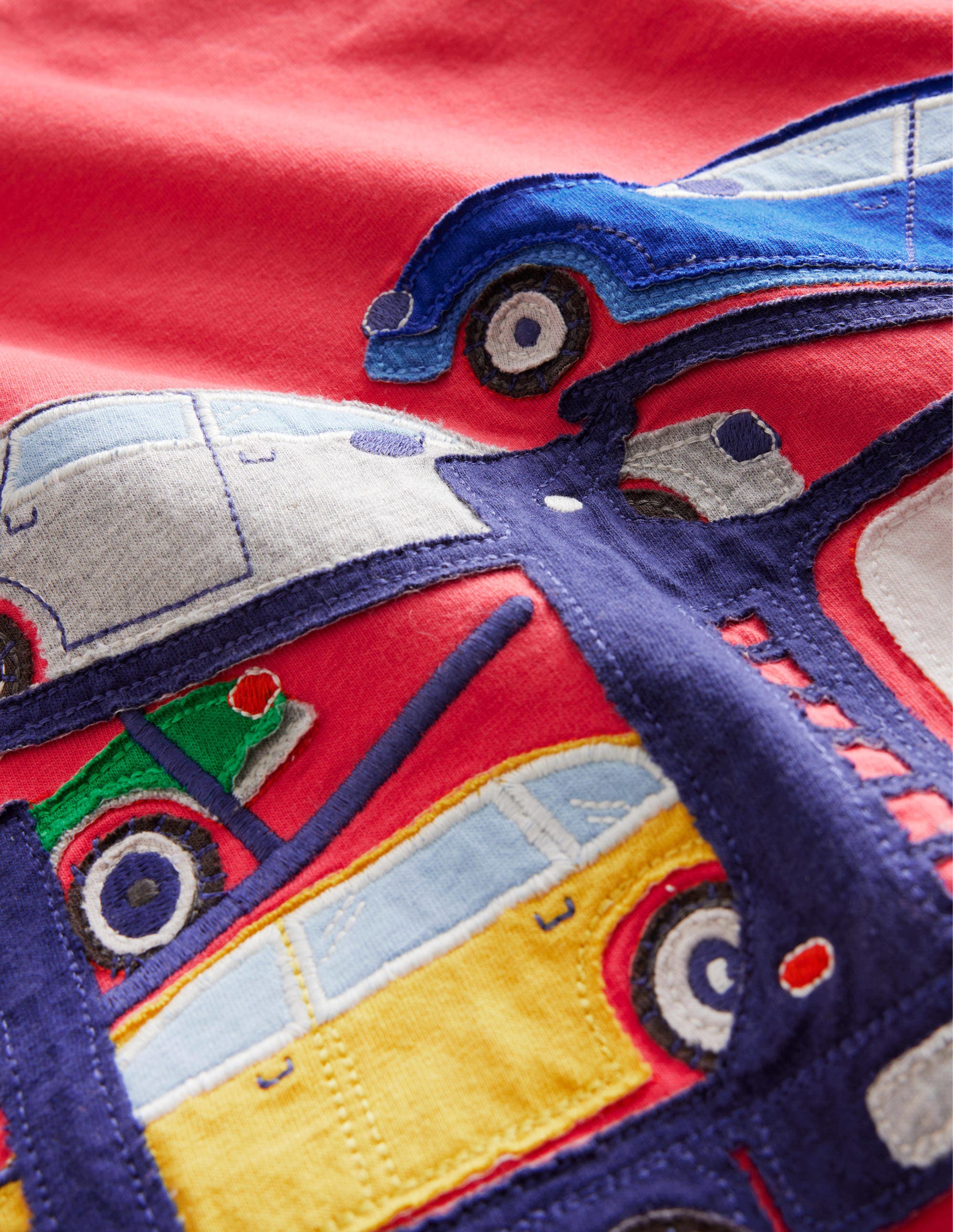 Appliqué Front & Back T-shirt-Jam Red Transporter - Image 3
