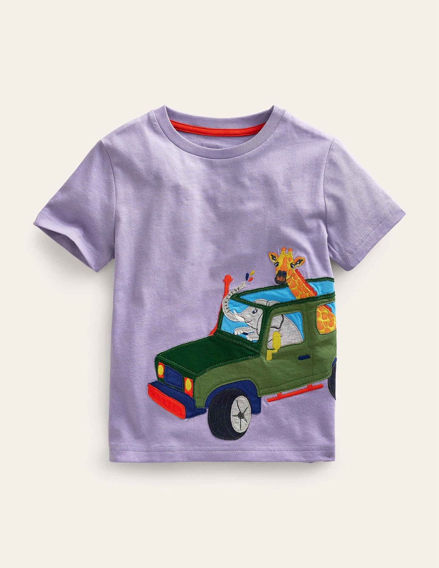 Travelling Animals T-shirt-Misty Lavender Jeep