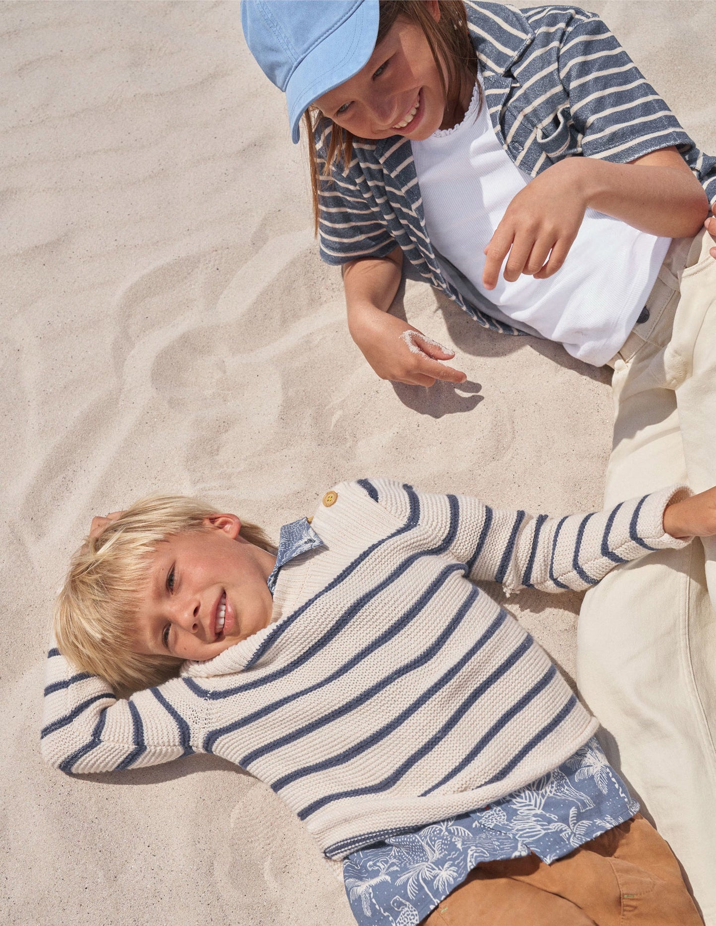 Cotton Linen Shirt-Blue Island Palm