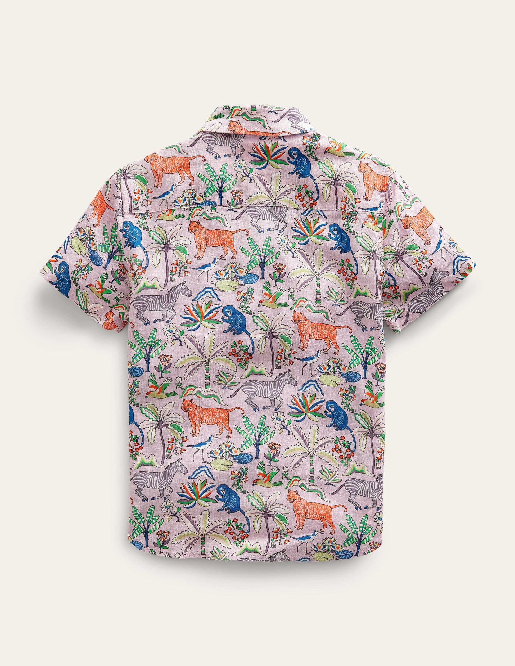 Cotton Linen Shirt-Cameo Pink Tropical Garden-2