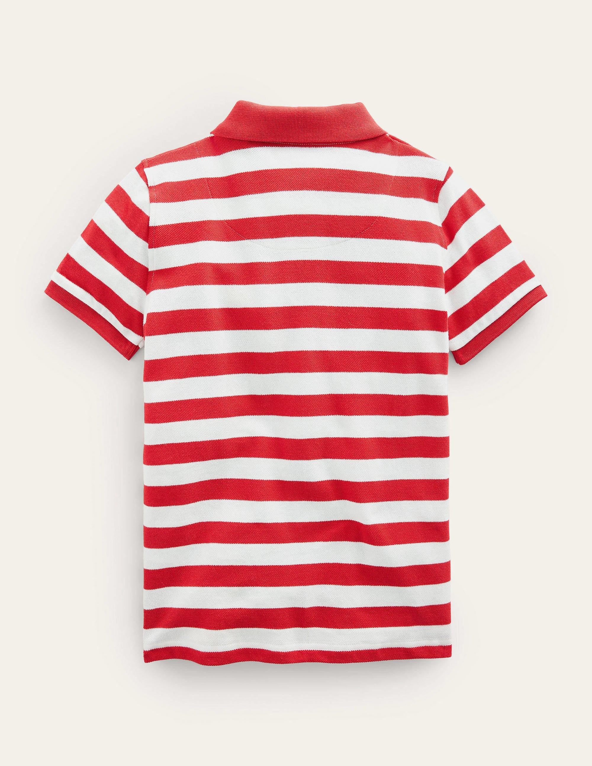 Piqué Polo Shirt-Breton Ivory/Red - Image 2