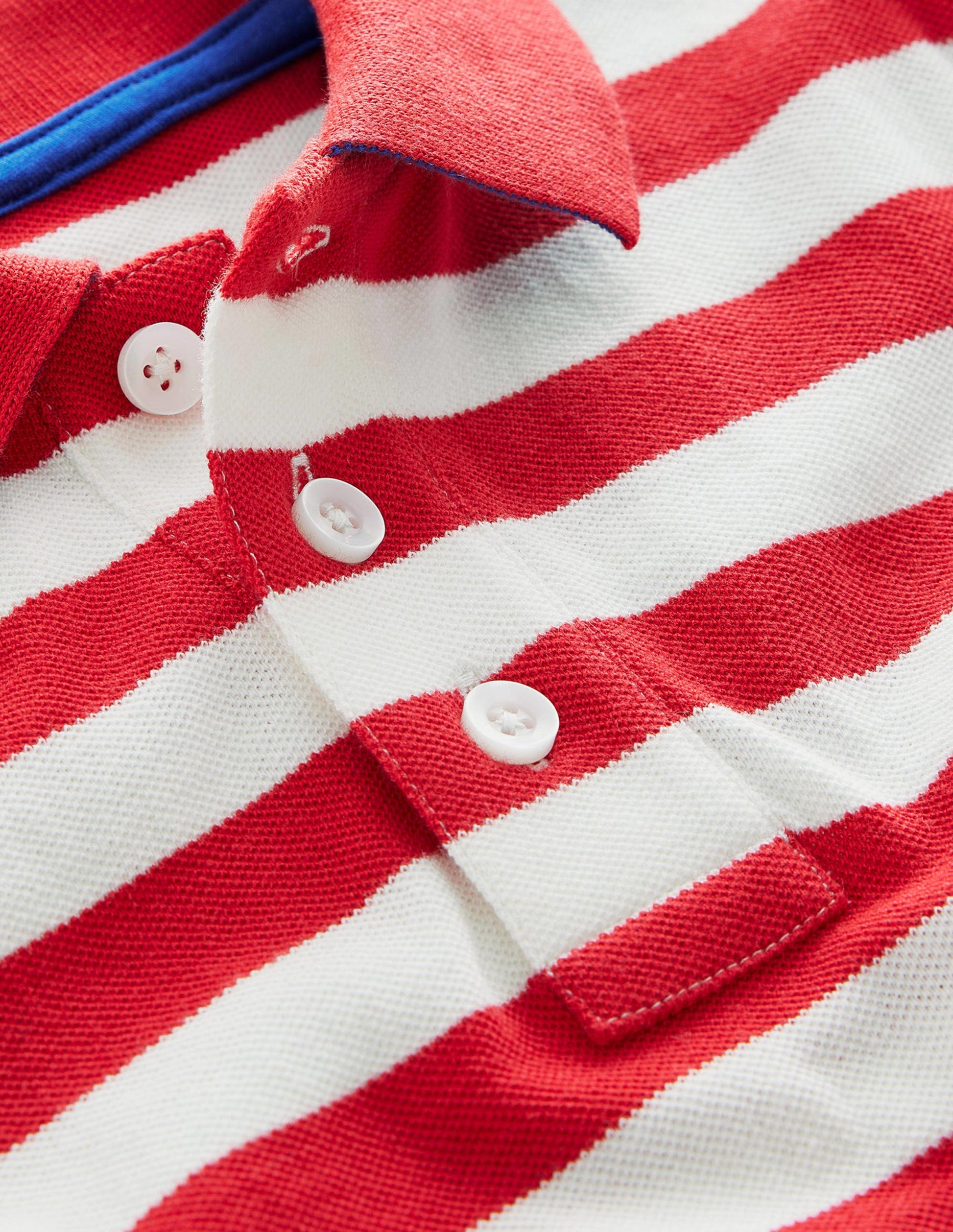 Piqué Polo Shirt-Breton Ivory/Red-3