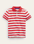 Piqué Polo Shirt-Breton Ivory/Red