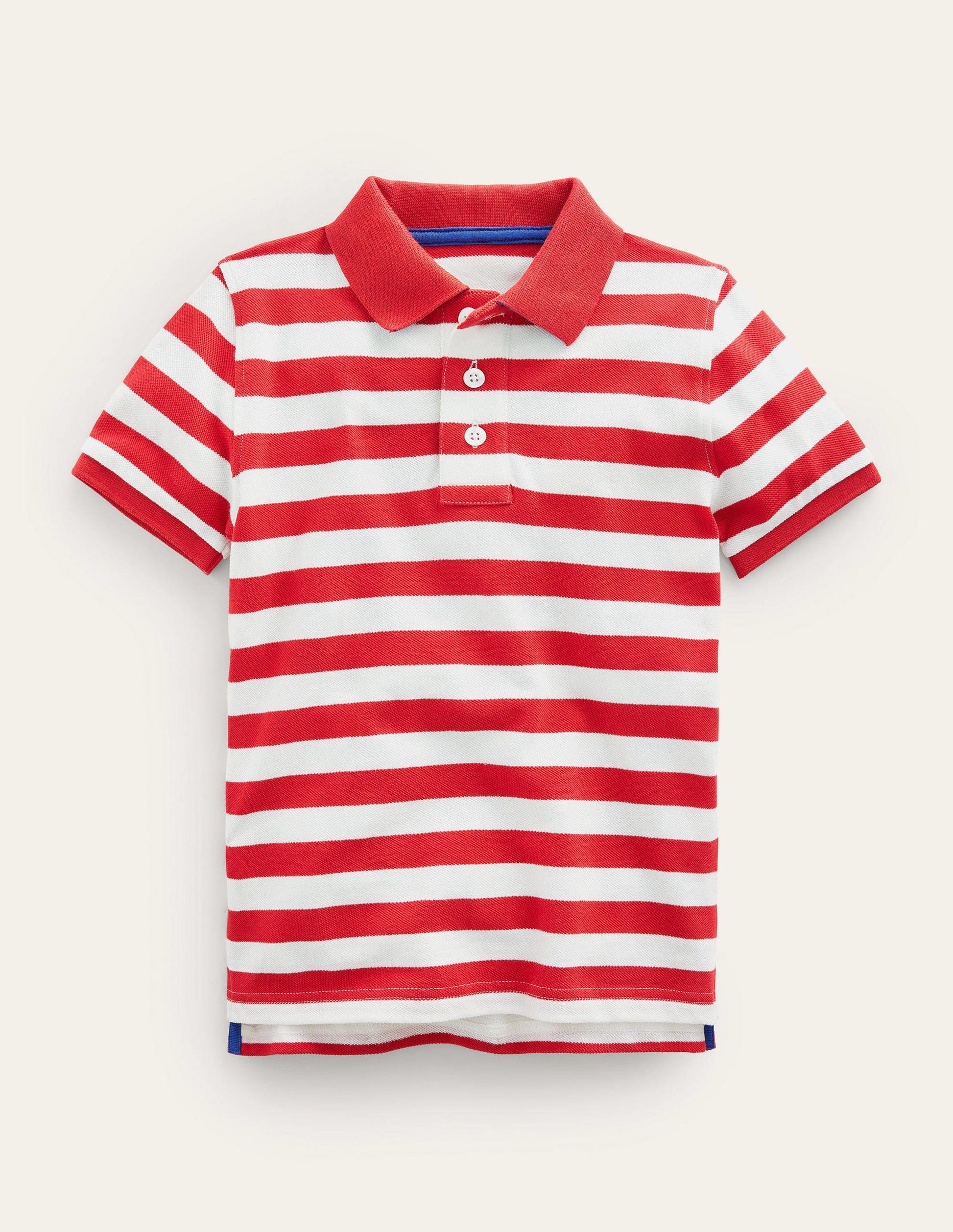 Piqué Polo Shirt-Breton Ivory/Red-1