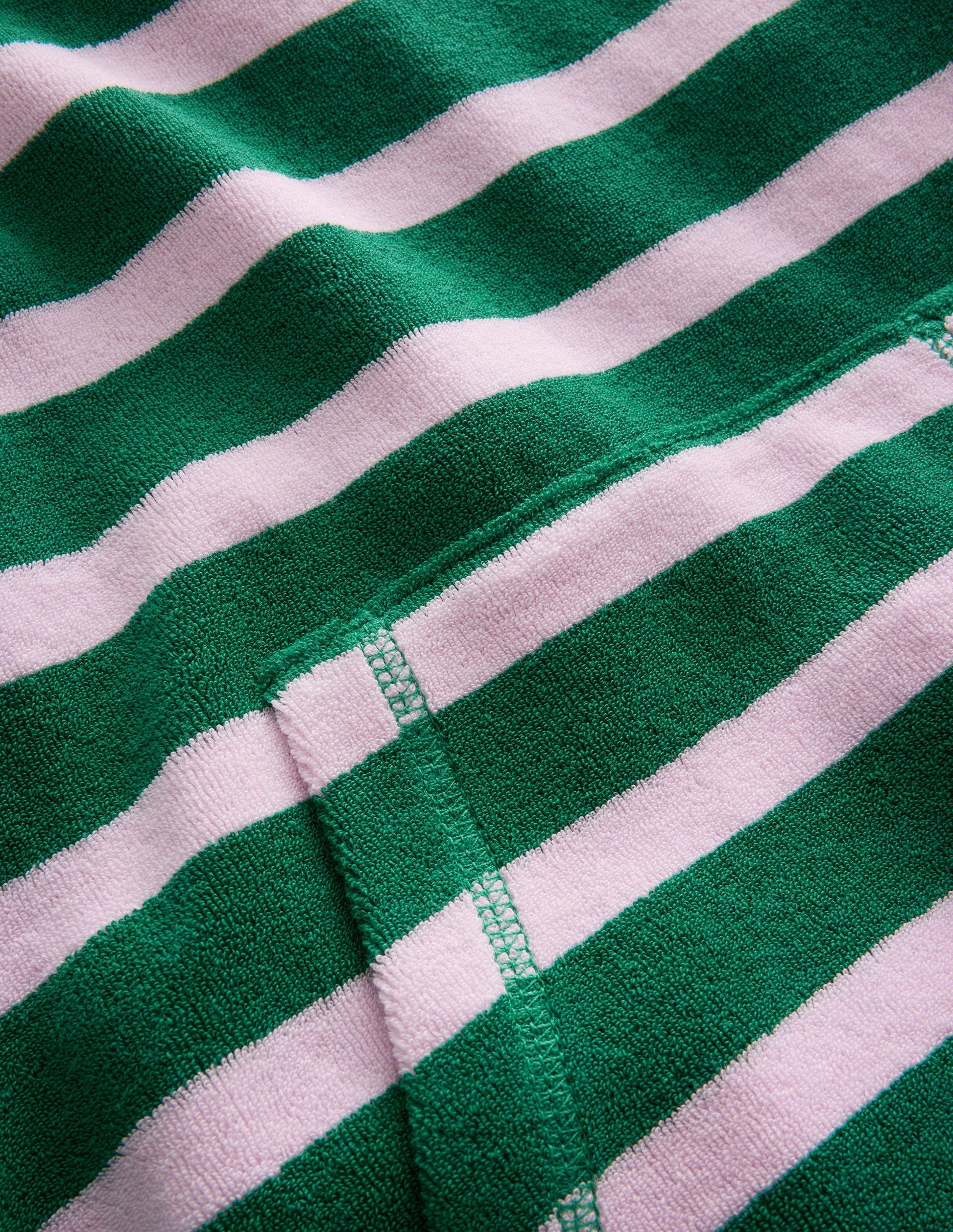 Towelling Throw-on-Shady Glade Green/French Pink-3