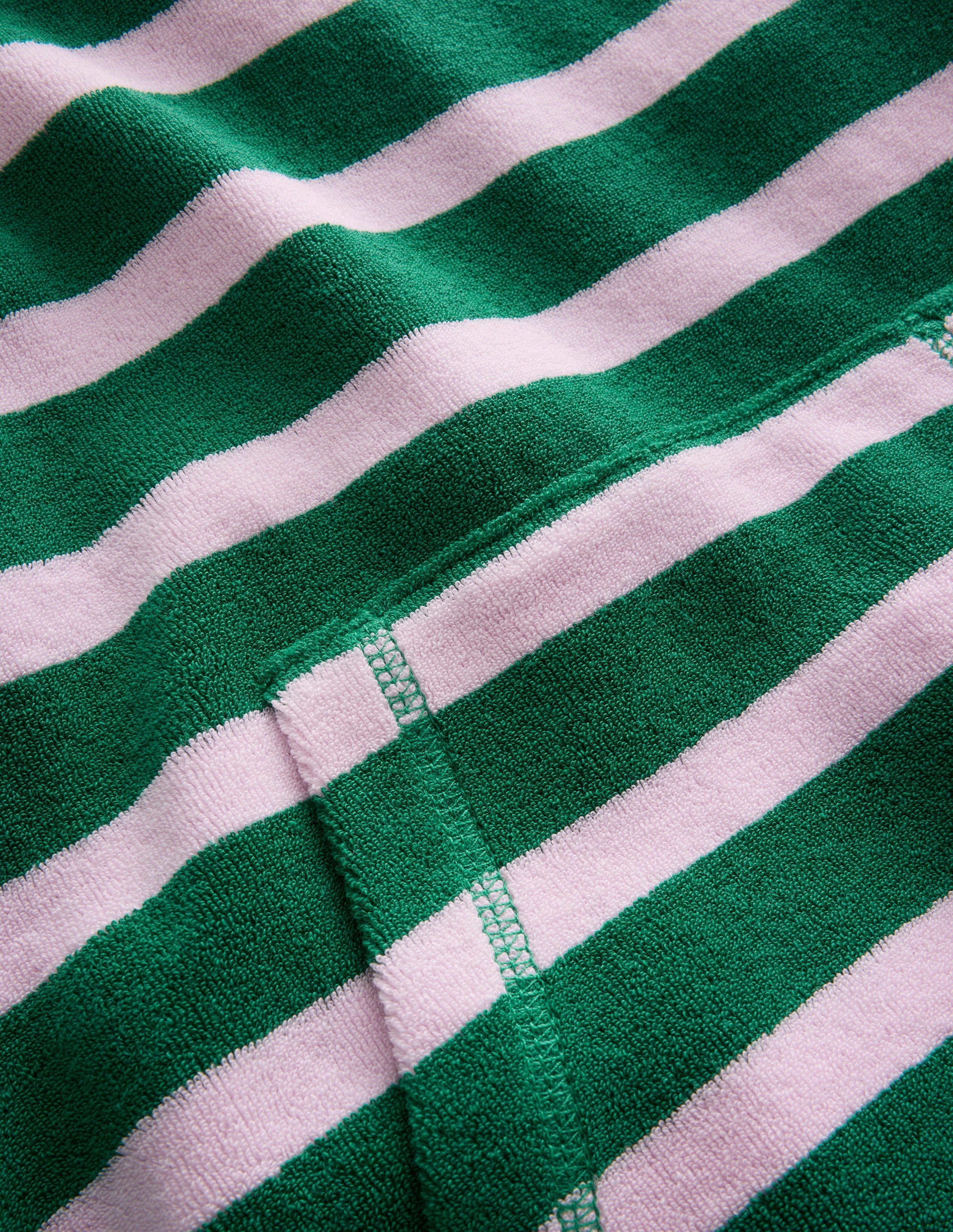Towelling Throw-on-Shady Glade Green/French Pink - Image 3