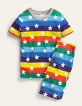 Snug Short John Glow Pyjamas-Rainbow Glow Stars