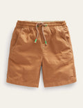 Pull-on Drawstring Shorts-Nut