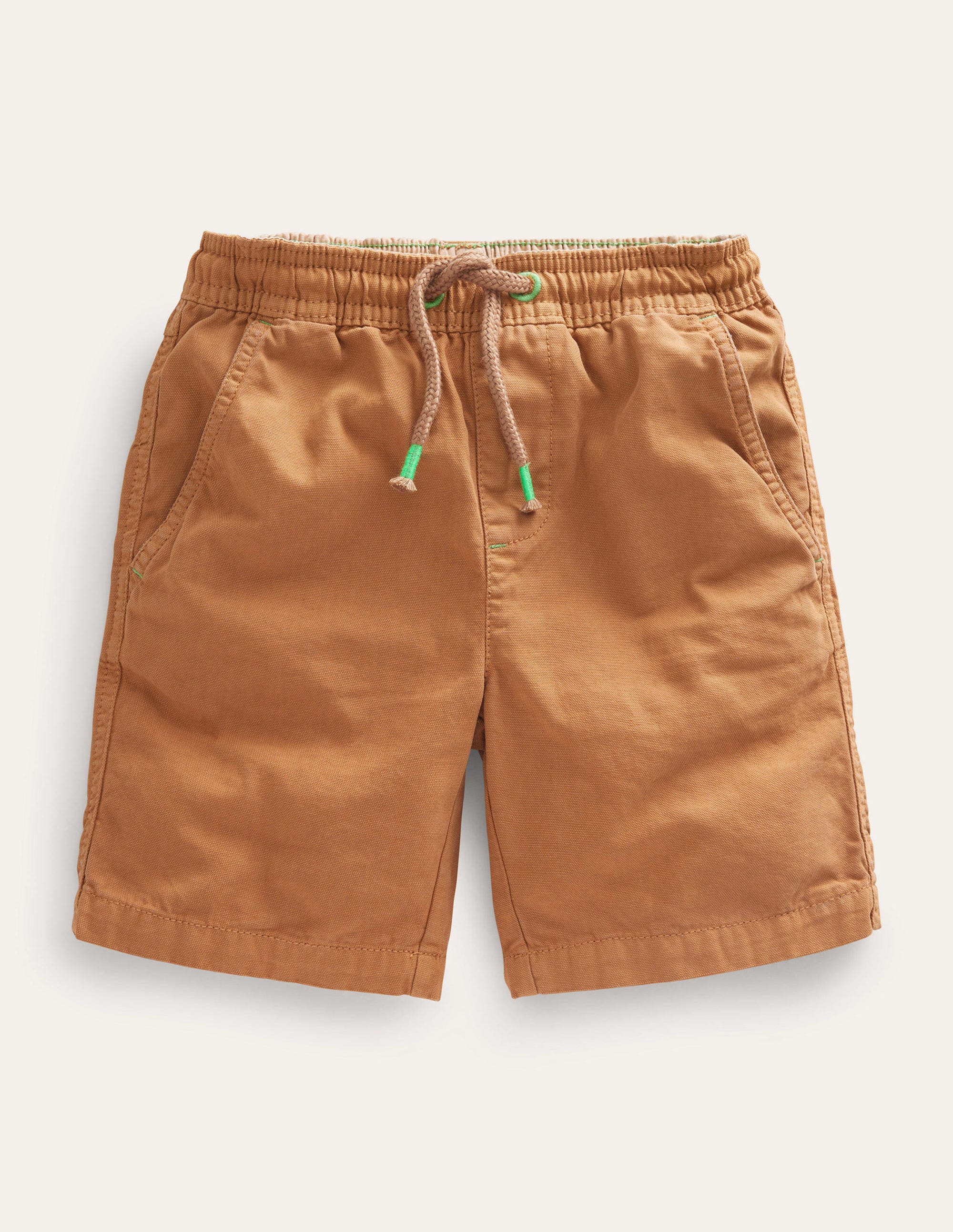 Pull-on Drawstring Shorts-Nut - Image 1