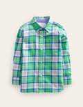 Casual Twill Shirt-Soft Green Check