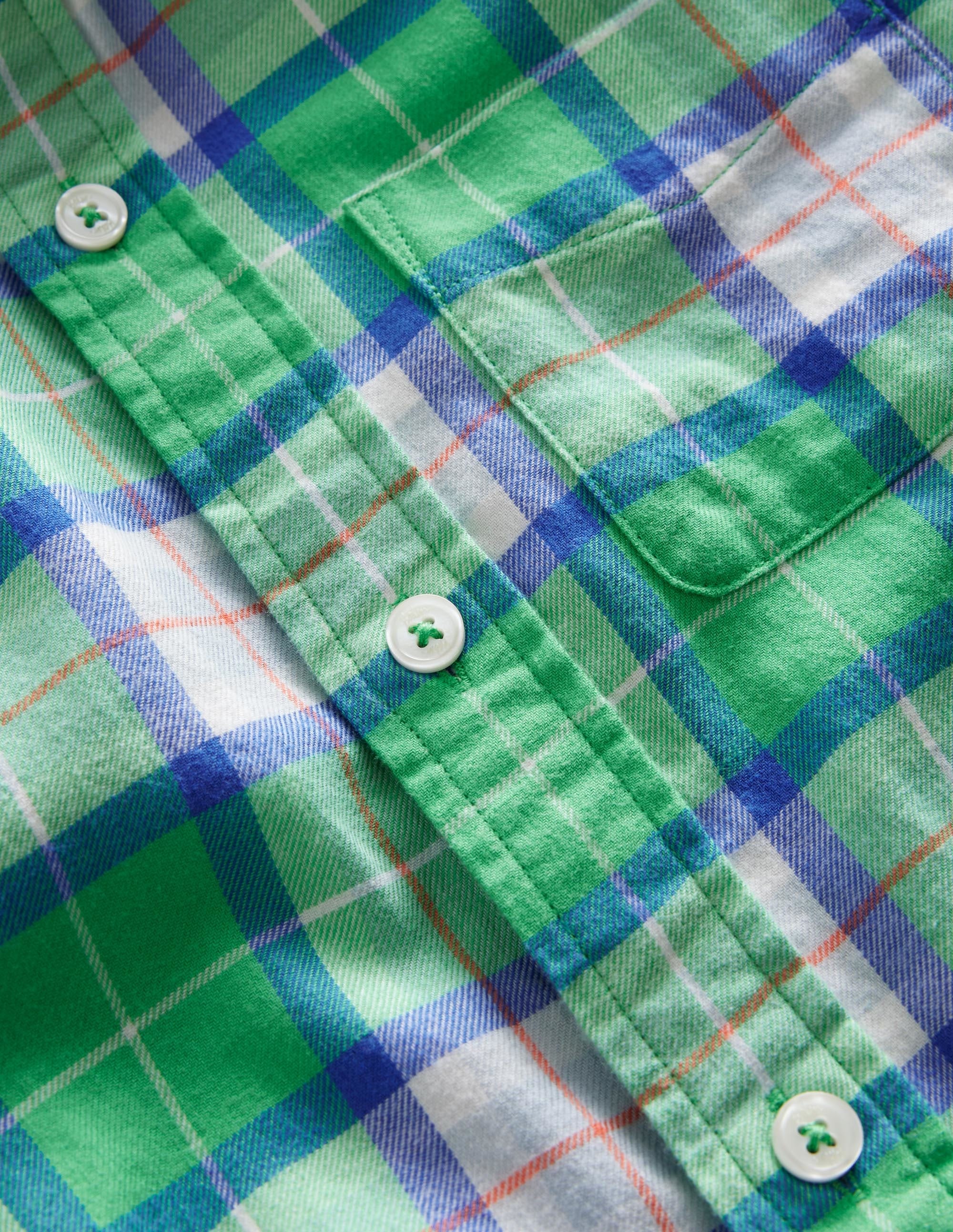 Casual Twill Shirt-Soft Green Check - Image 3
