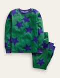 Snug Single Long John Pyjamas-Deep Green/Navy Star