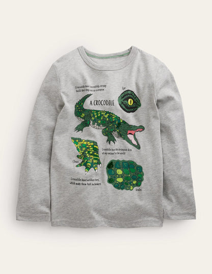 Crocodile T-shirt-Grey Marl Crocodiles-1
